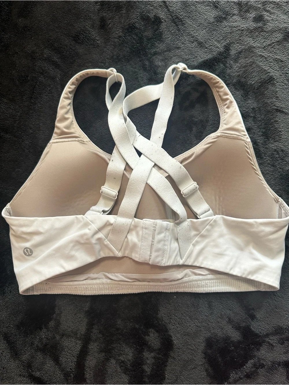 Lululemon Energy Bra White Cross Back Sports Bra 38C Medium Support